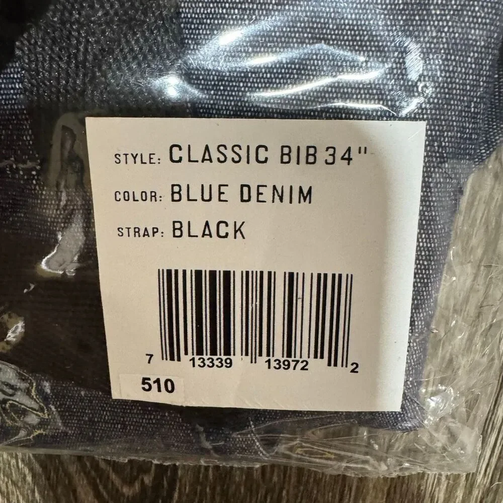 Reluctant Trading Classic Chef Apron, Blue Denim with Black Straps, Men or Women